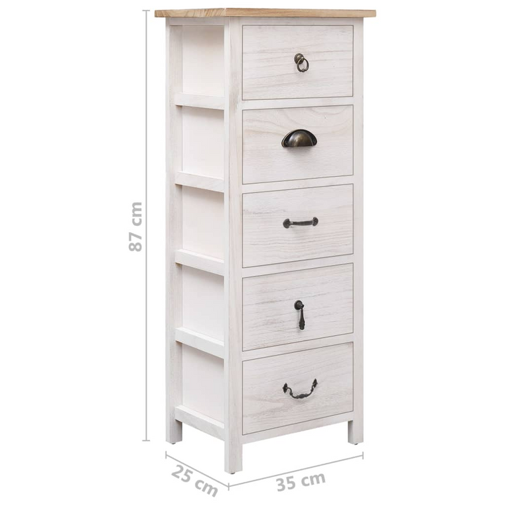 Stylish & Functional Paulownia Wood Side Cabinet in White - Perfect for Any Room - Premium  from Home Treasures - Just £100.99! Shop now at Home Treasures