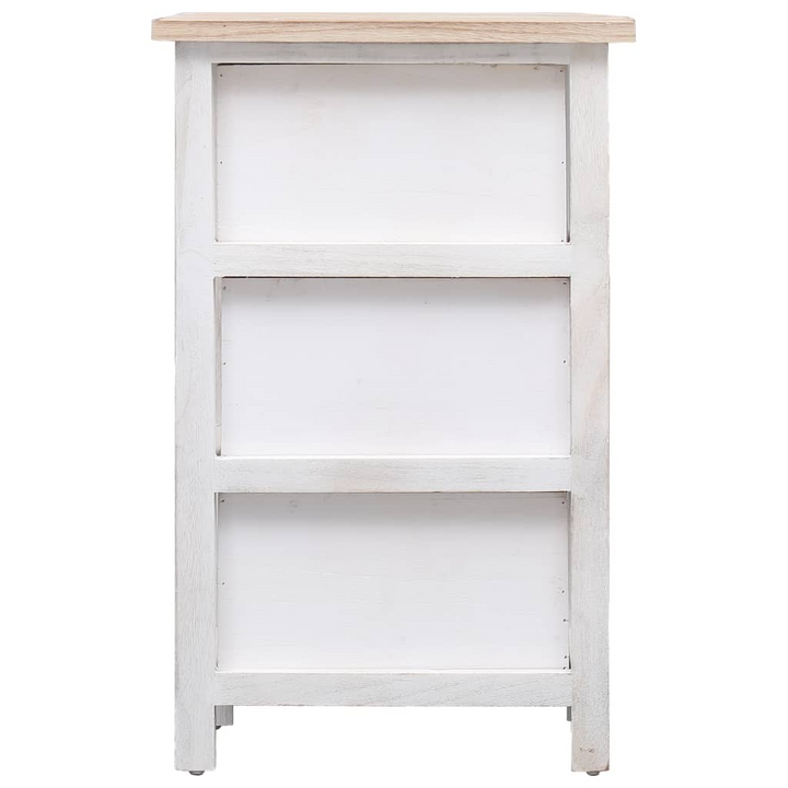 Elegant Paulownia Wood Side Cabinet (White) - Versatile Storage with 3 Drawers - Premium  from Home Treasures - Just £73.99! Shop now at Home Treasures