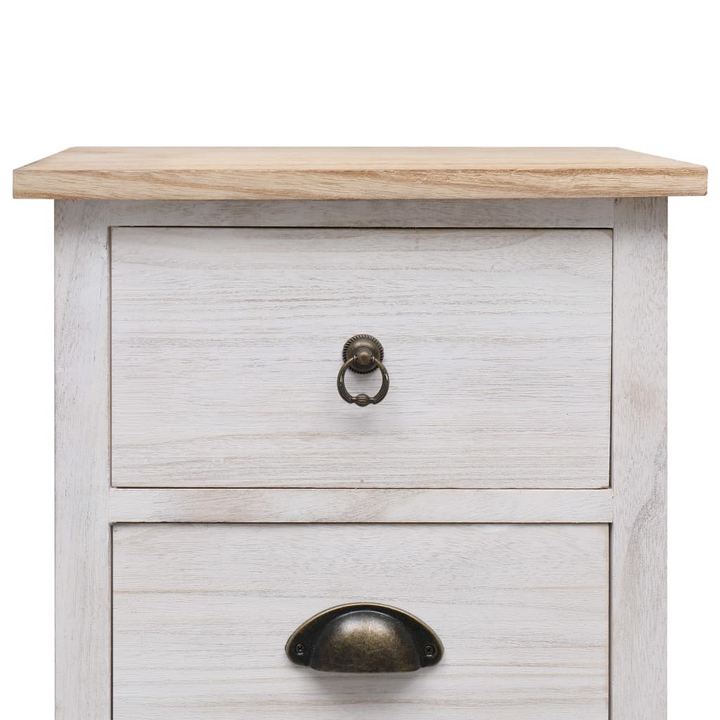 Elegant Paulownia Wood Side Cabinet (White) - Versatile Storage with 3 Drawers - Premium  from Home Treasures - Just £73.99! Shop now at Home Treasures