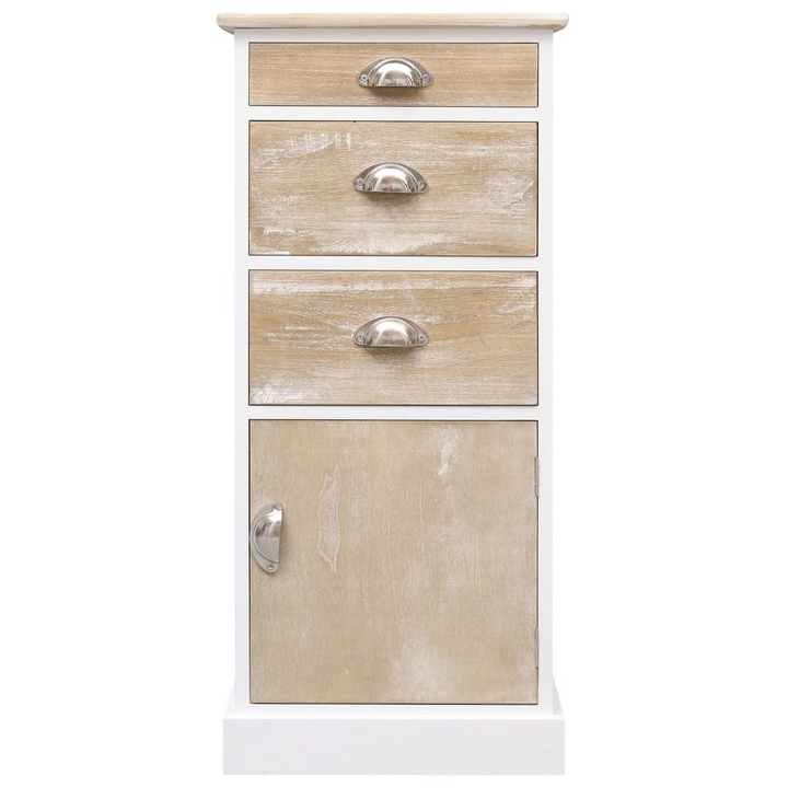 Elegant Paulownia Wood Side Cabinet in White - Durable Storage Solution with Drawers and Door - Premium  from Home Treasures - Just £122.99! Shop now at Home Treasures