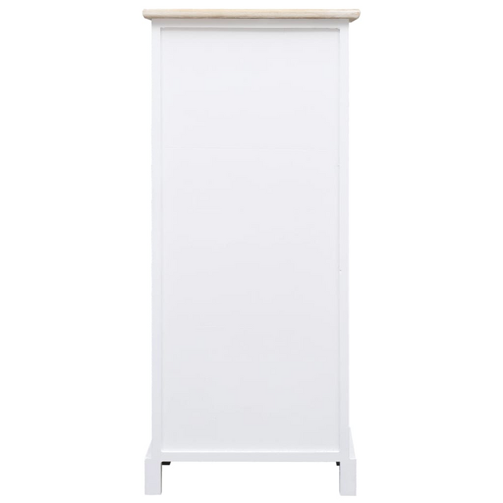 Elegant Paulownia Wood Side Cabinet in White - Durable Storage Solution with Drawers and Door - Premium  from Home Treasures - Just £122.99! Shop now at Home Treasures