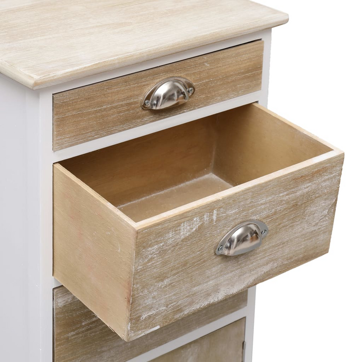 Elegant Paulownia Wood Side Cabinet in White - Durable Storage Solution with Drawers and Door - Premium  from Home Treasures - Just £122.99! Shop now at Home Treasures