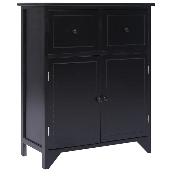 Elegant Paulownia Wood Side Cabinet in Black - Stylish & Durable Storage Solution - Premium  from Home Treasures - Just £127.99! Shop now at Home Treasures