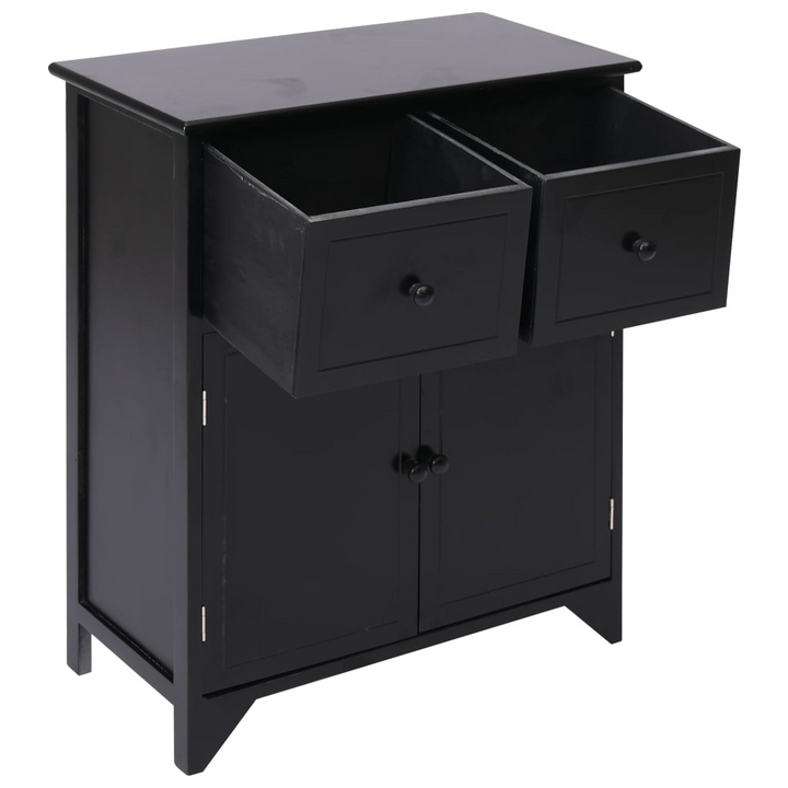 Elegant Paulownia Wood Side Cabinet in Black - Stylish & Durable Storage Solution - Premium  from Home Treasures - Just £127.99! Shop now at Home Treasures