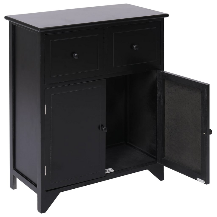 Elegant Paulownia Wood Side Cabinet in Black - Stylish & Durable Storage Solution - Premium  from Home Treasures - Just £127.99! Shop now at Home Treasures