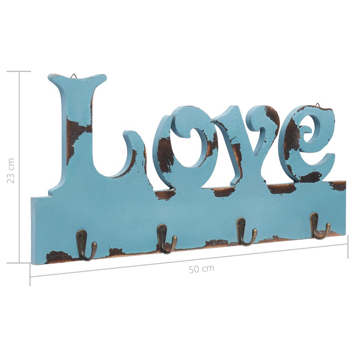 Wall Mounted Coat Rack - LOVE | Charming Home Decor with 4 Copper Hooks - Premium  from Home Treasures - Just £17.99! Shop now at Home Treasures