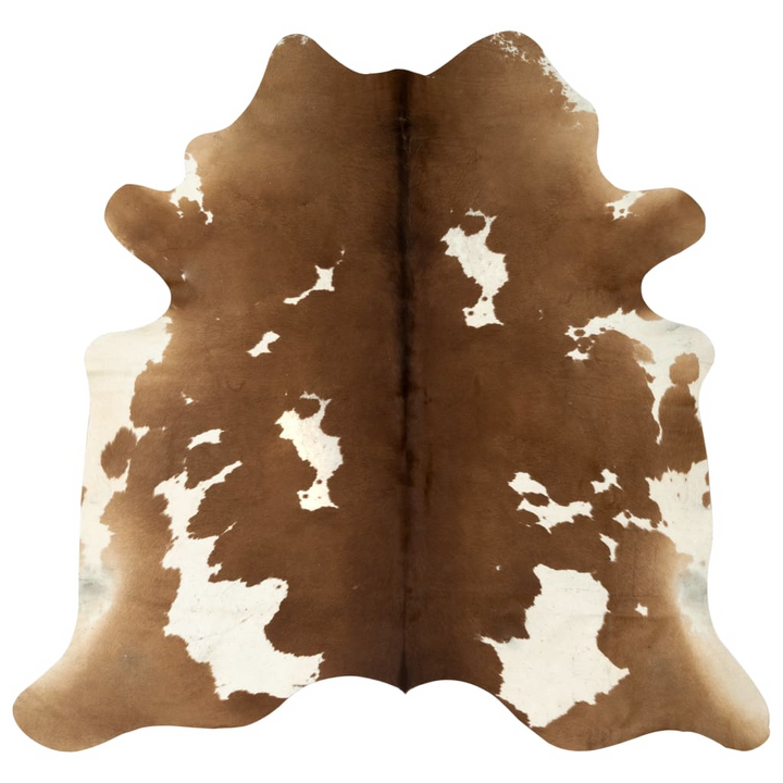 Real Cow Hide Rug in Brown and White - Luxurious 150x170 cm Genuine Leather Area Rug - Premium  from Home Treasures - Just £198.99! Shop now at Home Treasures