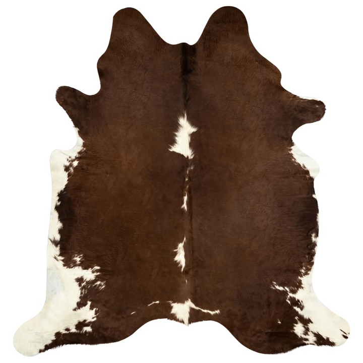 Real Cow Hide Rug in Brown and White - Luxurious 150x170 cm Genuine Leather Area Rug - Premium  from Home Treasures - Just £198.99! Shop now at Home Treasures