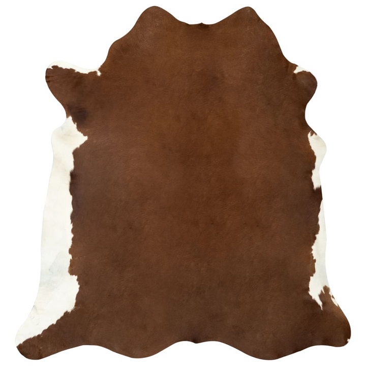 Real Cow Hide Rug in Brown and White - Luxurious 150x170 cm Genuine Leather Area Rug - Premium  from Home Treasures - Just £198.99! Shop now at Home Treasures