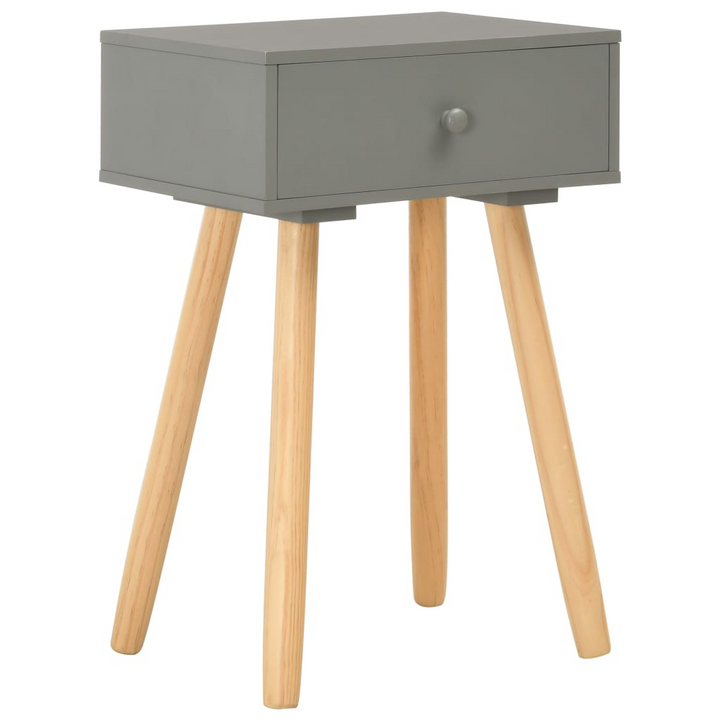 Set of 2 Solid Pine Bedside Tables in Grey – Stylish and Durable Nightstands for Bedroom or Living Room - Premium  from Home Treasures - Just £97.99! Shop now at Home Treasures