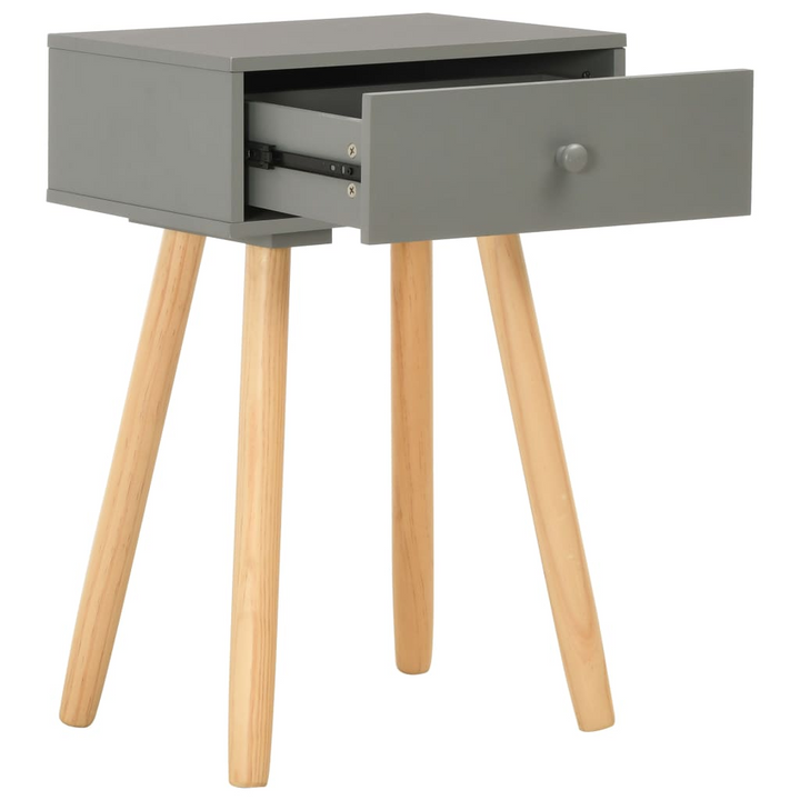 Set of 2 Solid Pine Bedside Tables in Grey – Stylish and Durable Nightstands for Bedroom or Living Room - Premium  from Home Treasures - Just £97.99! Shop now at Home Treasures