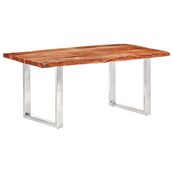 Solid Acacia Wood Dining Table with Live Edges - 200x100x76cm - Modern Industrial Design - Premium  from Home Treasures - Just £1308.99! Shop now at Home Treasures