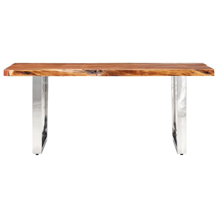 Solid Acacia Wood Dining Table with Live Edges - 200x100x76cm - Modern Industrial Design - Premium  from Home Treasures - Just £1308.99! Shop now at Home Treasures