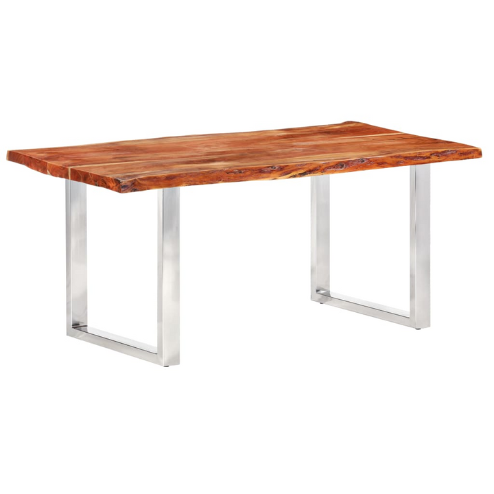 Solid Acacia Wood Dining Table with Live Edges - 200x100x76cm - Modern Industrial Design - Premium  from Home Treasures - Just £1308.99! Shop now at Home Treasures