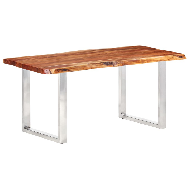 Solid Acacia Wood Dining Table with Live Edges - 200x100x76cm - Modern Industrial Design - Premium  from Home Treasures - Just £1308.99! Shop now at Home Treasures