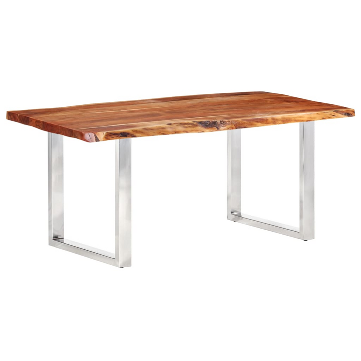 Solid Acacia Wood Dining Table with Live Edges - 200x100x76cm - Modern Industrial Design - Premium  from Home Treasures - Just £1308.99! Shop now at Home Treasures