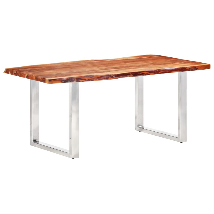 Solid Acacia Wood Dining Table with Live Edges - 200x100x76cm - Modern Industrial Design - Premium  from Home Treasures - Just £1308.99! Shop now at Home Treasures