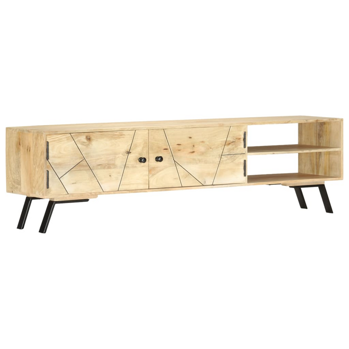 Rustic Solid Mango Wood TV Cabinet - 140 x 30 x 40 cm | Sturdy, Stylish TV Stand with Storage - Premium  from Home Treasures - Just £218.99! Shop now at Home Treasures