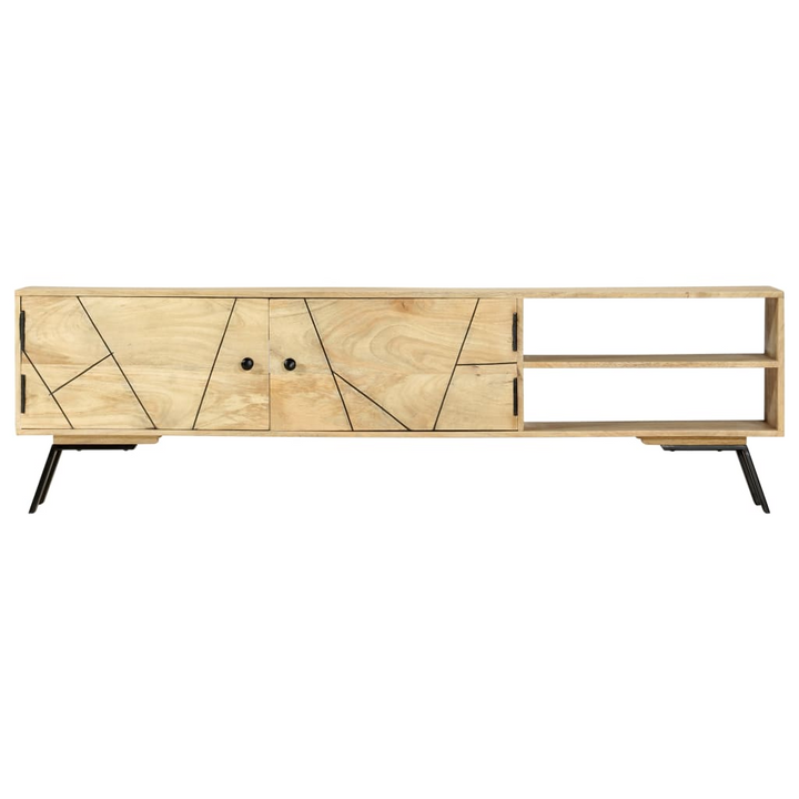 Rustic Solid Mango Wood TV Cabinet - 140 x 30 x 40 cm | Sturdy, Stylish TV Stand with Storage - Premium  from Home Treasures - Just £218.99! Shop now at Home Treasures