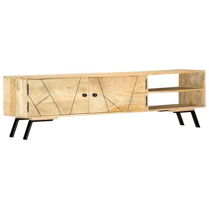 Rustic Solid Mango Wood TV Cabinet - 140 x 30 x 40 cm | Sturdy, Stylish TV Stand with Storage - Premium  from Home Treasures - Just £218.99! Shop now at Home Treasures