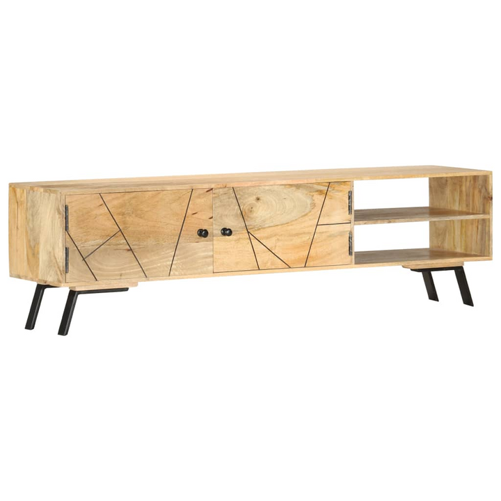 Rustic Solid Mango Wood TV Cabinet - 140 x 30 x 40 cm | Sturdy, Stylish TV Stand with Storage - Premium  from Home Treasures - Just £218.99! Shop now at Home Treasures