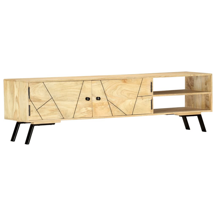 Rustic Solid Mango Wood TV Cabinet - 140 x 30 x 40 cm | Sturdy, Stylish TV Stand with Storage - Premium  from Home Treasures - Just £218.99! Shop now at Home Treasures