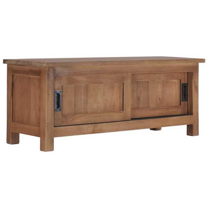 Teak TV Cabinet (Natural) – Handcrafted Solid Wood, Ample Storage, Rustic Design - Premium  from Home Treasures - Just £171.99! Shop now at Home Treasures