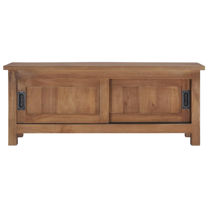 Teak TV Cabinet (Natural) – Handcrafted Solid Wood, Ample Storage, Rustic Design - Premium  from Home Treasures - Just £171.99! Shop now at Home Treasures