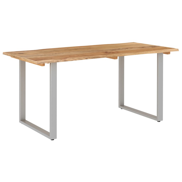 Industrial Rustic Dining Table - Solid Acacia Wood & Steel Legs - Unique Edges - 154x80x76 cm - Premium  from Home Treasures - Just £316.99! Shop now at Home Treasures