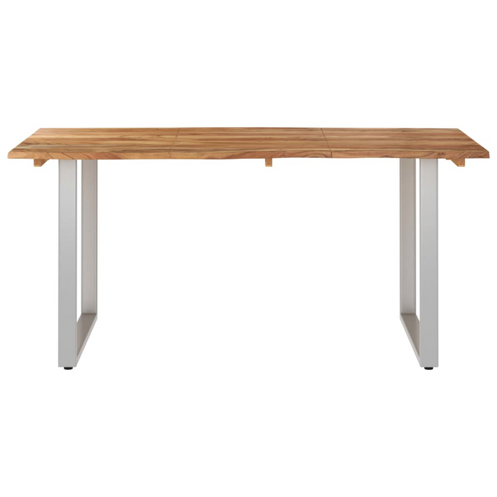 Industrial Rustic Dining Table - Solid Acacia Wood & Steel Legs - Unique Edges - 154x80x76 cm - Premium  from Home Treasures - Just £316.99! Shop now at Home Treasures