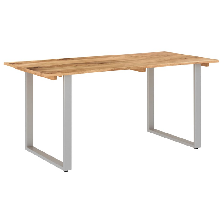 Industrial Rustic Dining Table - Solid Acacia Wood & Steel Legs - Unique Edges - 154x80x76 cm - Premium  from Home Treasures - Just £316.99! Shop now at Home Treasures