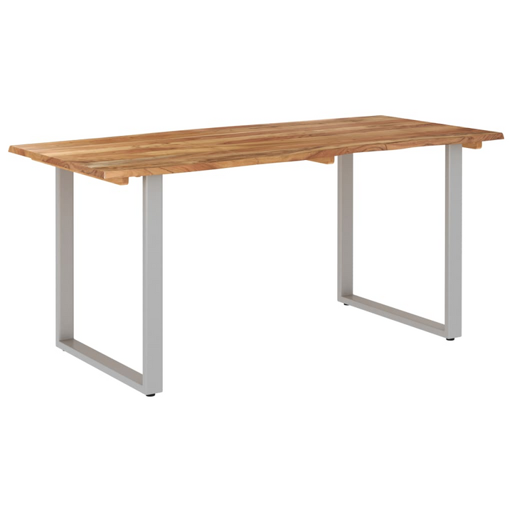 Industrial Rustic Dining Table - Solid Acacia Wood & Steel Legs - Unique Edges - 154x80x76 cm - Premium  from Home Treasures - Just £316.99! Shop now at Home Treasures