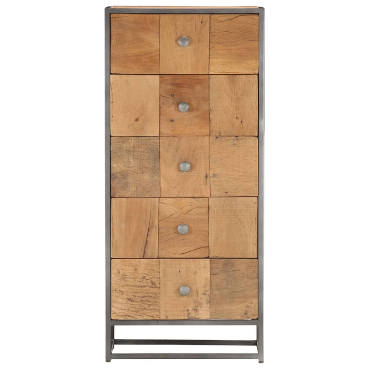 Eco-Friendly Reclaimed Wood Drawer Cabinet, 5-Drawer Storage, Vintage Style, 45x30x100cm - Premium  from Home Treasures - Just £340.99! Shop now at Home Treasures