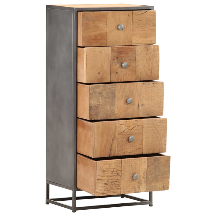 Eco-Friendly Reclaimed Wood Drawer Cabinet, 5-Drawer Storage, Vintage Style, 45x30x100cm - Premium  from Home Treasures - Just £340.99! Shop now at Home Treasures