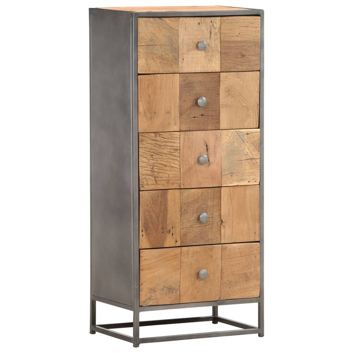 Eco-Friendly Reclaimed Wood Drawer Cabinet, 5-Drawer Storage, Vintage Style, 45x30x100cm - Premium  from Home Treasures - Just £340.99! Shop now at Home Treasures