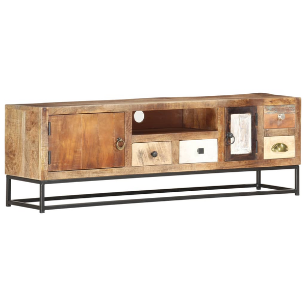 Reclaimed Wood TV Cabinet - Handcrafted Rustic Console with Industrial Style, Ample Storage, and Unique Golden Finish - Premium  from Home Treasures - Just £290.99! Shop now at Home Treasures