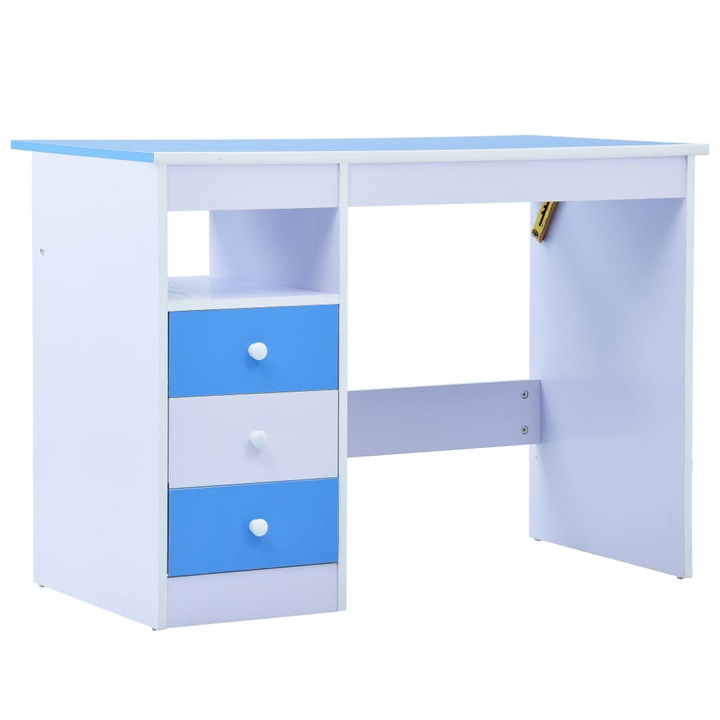 Children's Tiltable Drawing and Study Desk - Blue and White, Adjustable Height, 100 x 55 x 73-87 cm - Ideal for Kids' Study and Play - Premium  from Home Treasures - Just £139.99! Shop now at Home Treasures