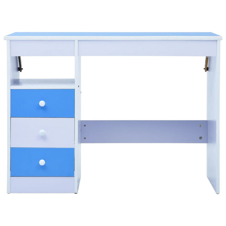 Children's Tiltable Drawing and Study Desk - Blue and White, Adjustable Height, 100 x 55 x 73-87 cm - Ideal for Kids' Study and Play - Premium  from Home Treasures - Just £139.99! Shop now at Home Treasures