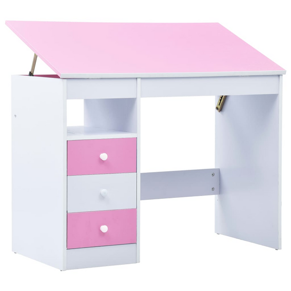 Adjustable Children's Drawing and Study Desk - Pink & White, 100 x 55 x (73-87) cm | Perfect for Study, Reading, and Art - Premium  from Home Treasures - Just £138.99! Shop now at Home Treasures