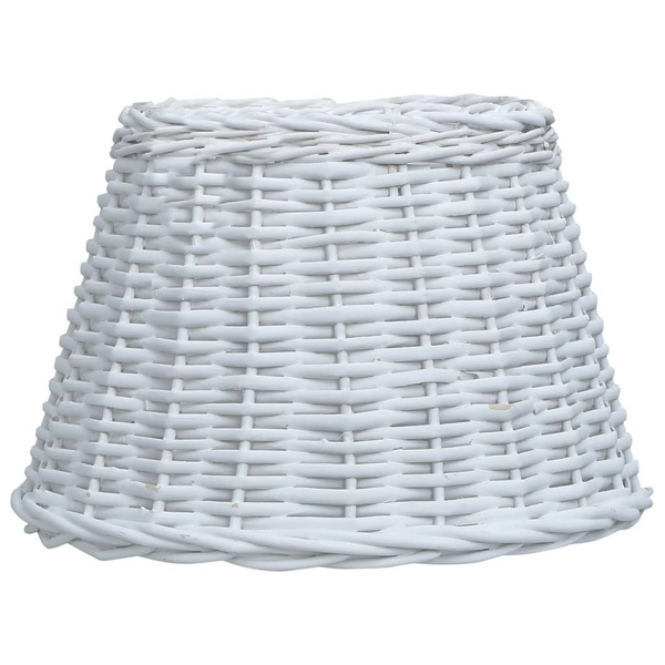 Handmade White Wicker Lamp Shade (50 x 30cm) - Rustic Rattan Light Shade with Sturdy Metal Frame - Premium  from Home Treasures - Just £65.99! Shop now at Home Treasures