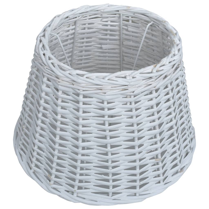 Handmade White Wicker Lamp Shade (50 x 30cm) - Rustic Rattan Light Shade with Sturdy Metal Frame - Premium  from Home Treasures - Just £65.99! Shop now at Home Treasures