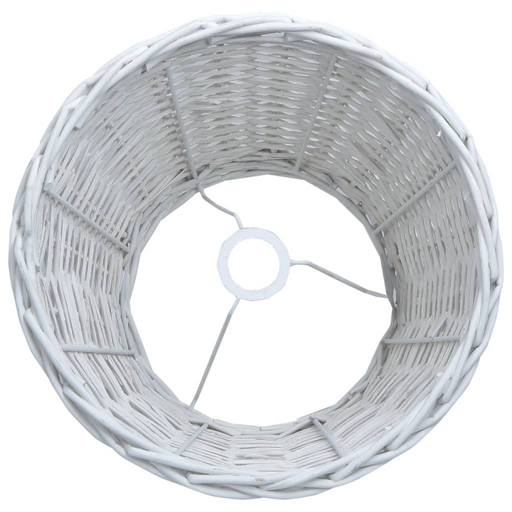 Handmade White Wicker Lamp Shade (50 x 30cm) - Rustic Rattan Light Shade with Sturdy Metal Frame - Premium  from Home Treasures - Just £65.99! Shop now at Home Treasures