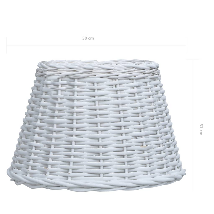 Handmade White Wicker Lamp Shade (50 x 30cm) - Rustic Rattan Light Shade with Sturdy Metal Frame - Premium  from Home Treasures - Just £65.99! Shop now at Home Treasures