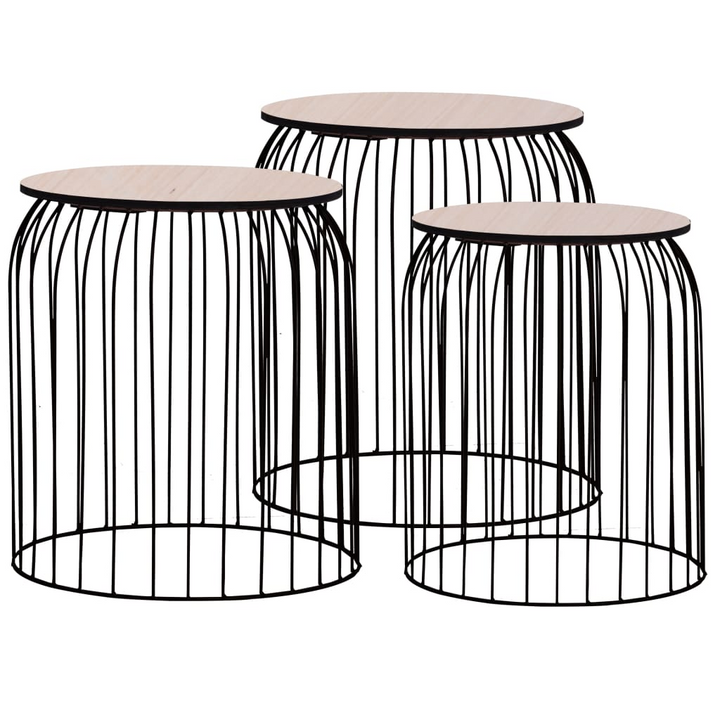 Elegant Black Coffee Tables - Set of 3 | Durable, Space-Saving, Multi-Functional - Premium  from Home Treasures - Just £56.99! Shop now at Home Treasures