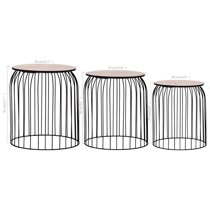 Elegant Black Coffee Tables - Set of 3 | Durable, Space-Saving, Multi-Functional - Premium  from Home Treasures - Just £56.99! Shop now at Home Treasures