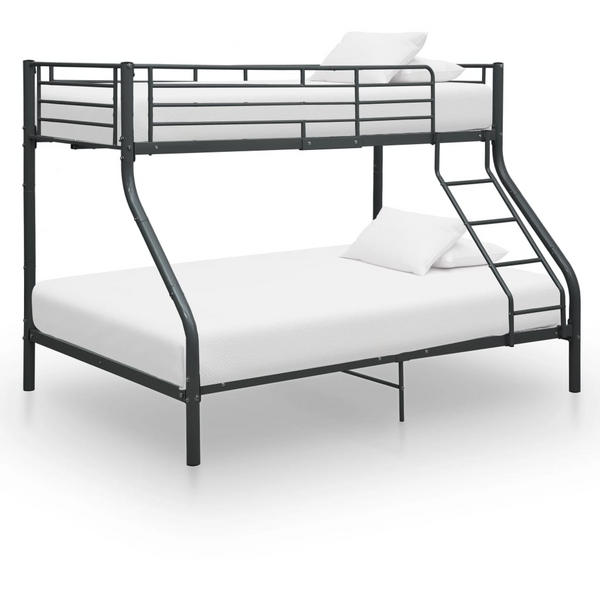 Stylish and Durable Metal Bunk Bed in Black - Space-Saving Comfort