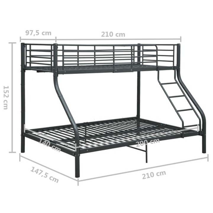 Stylish and Durable Metal Bunk Bed in Black - Space-Saving Comfort - Premium  from Home Treasures - Just £292.99! Shop now at Home Treasures