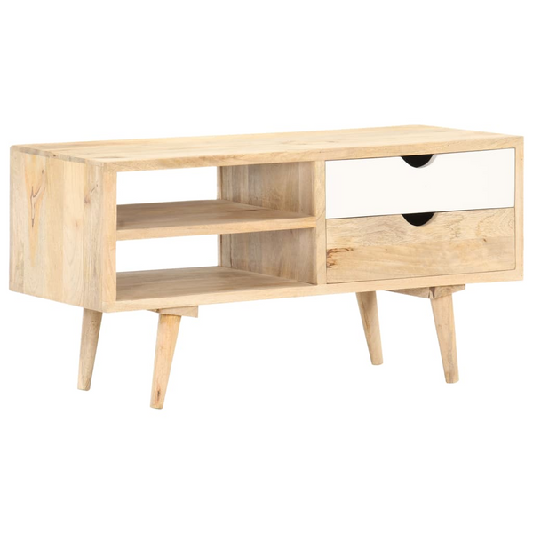 Solid Mango Wood TV Cabinet - Natural Finish | Rustic & Durable Entertainment Center with Storage - Premium  from Home Treasures - Just £155.99! Shop now at Home Treasures