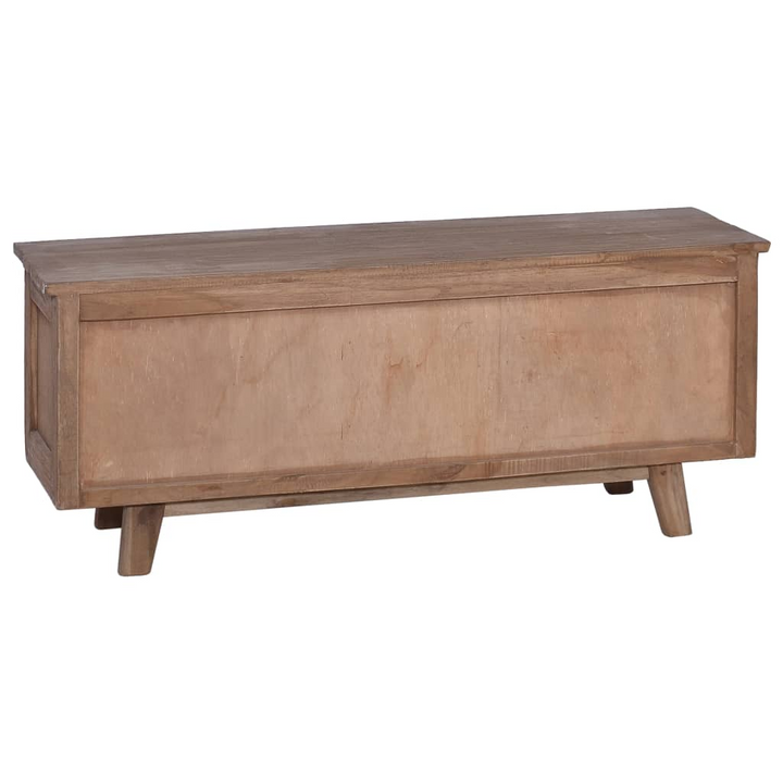 Handcrafted Solid Teak TV Cabinet - Rustic Colonial-Style Entertainment Center with Natural Finish and Storage - Premium  from Home Treasures - Just £148.99! Shop now at Home Treasures