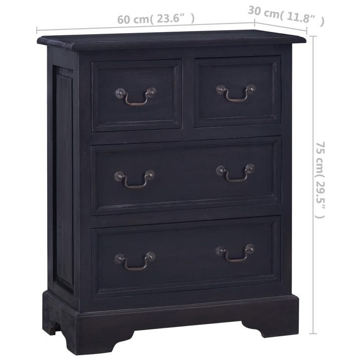 Elegant Solid Mahogany Chest of Drawers (Light Black/Coffee) - Handmade, Durable & Spacious Storage Solution - Premium  from Home Treasures - Just £208.99! Shop now at Home Treasures